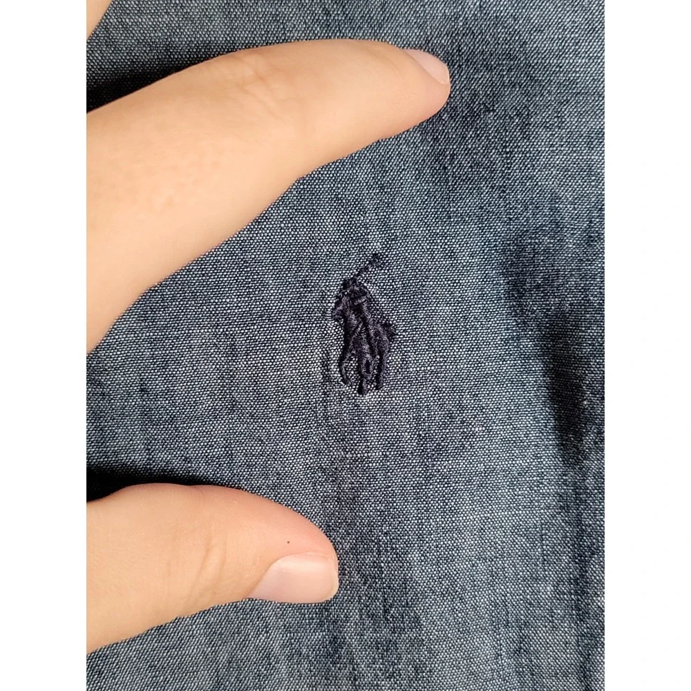 Polo Ralph Lauren Shirt Boys Medium (10-12) Blue Long Sleeve Button Up Chambray